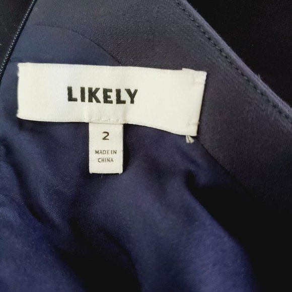 Likely Kensington Fit and Flare Cutout Mini Navy Blue Lined Dress, Size 2 - Picture 10 of 10